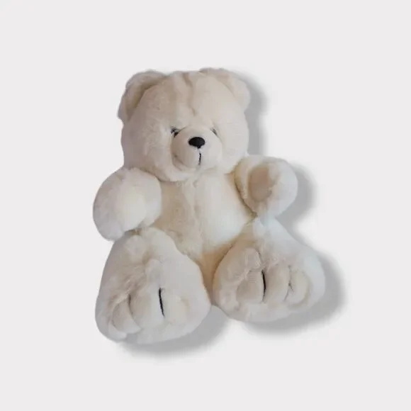 Vintage America Wego Ivory White Pot Belly Bear Stuffed Animal Plush Toy Chunky