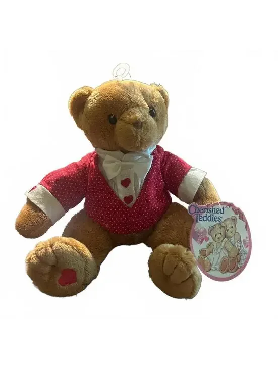 Cherished Teddies Mr. Love  Plush Bear in Red Polka Dot Jacket with Bow Tie