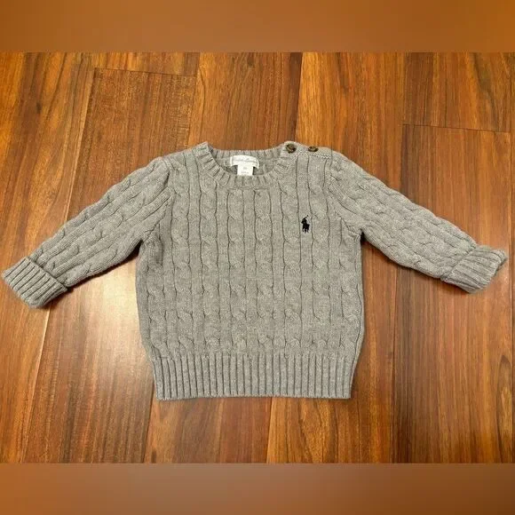 Ralph Lauren grey cable knit sweater