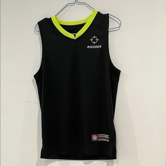 Igor Black Swim Rash Guard with Neon Yellow Trim