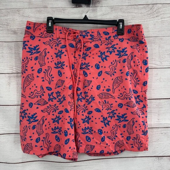 Southern Tide Swim Trunks Shorts Mens XL The Skipjack Sunset Coral Sea‎ Party