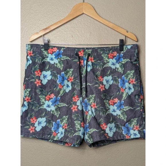 Hollister Swim Trunks Men Size M Multi Floral Tropical Board Shorts‎ Beachwear