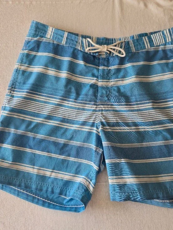Brooks Brothers Red Fleece Blue and White Striped Swim Trunks Size Large