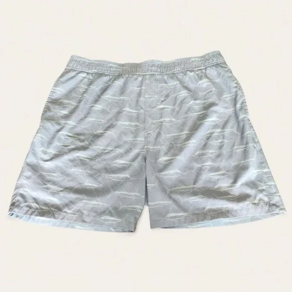 Huk Performance Fishing Shorts Mens‎ XXL Gray Marlin Sailfish Skeleton Print