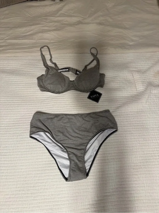 Women’s Zaful Gimgham High Waist Bikini