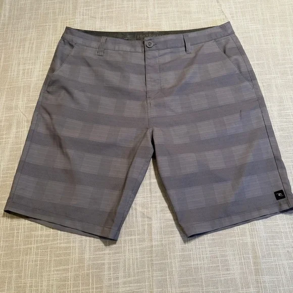 Rip Curl Boardwalk Mens 38 Hybrid‎ Walkshorts Grey Plaid Surfer Board Shorts