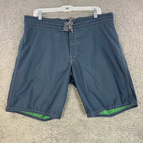 Birdwell Beach Britches Mens 36 Navy Blue Board Shorts Made USA Surf *REPAIRED*