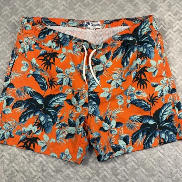 Trunks Swim & Surfboard Shorts Tropical Men's Orange‎ Size Large