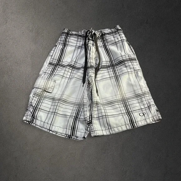 Y2K 2000s Ocean Pacific Baggy Surf Grunge Indie Skate Hip Hop Plaid Board Shorts