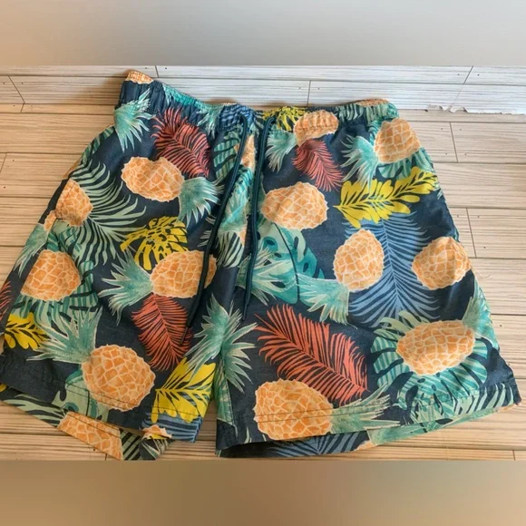 George  Pineapple Print Swim Trunks - liner has been taken out