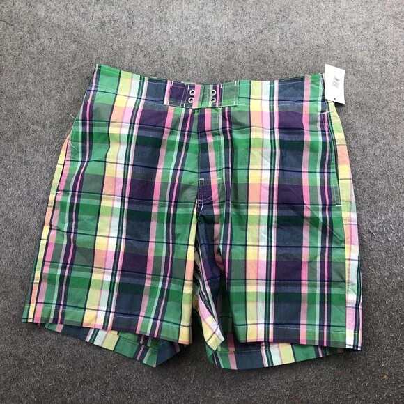 Southern Tide Swim Shorts Mens Large Multicolor Plaid Mesh Lined Drawstring