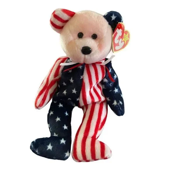 Pink Face Spangle Bear 1999 Ty Beanie Baby Plush Collectible Nostalgia Stuffed A