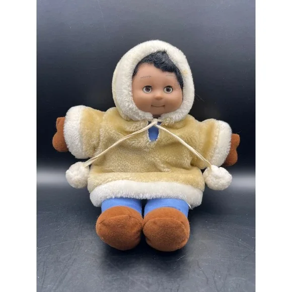 Vtg Ace Alaska‎ Eskimo Doll Plush Toy Stuffed Animal Inuit Winter Kid Clean
