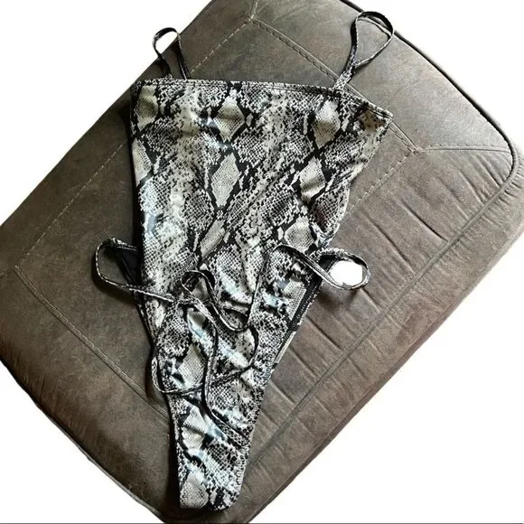 Motel Hiwa‎ Snake Print One Piece Bathing Suit nwt