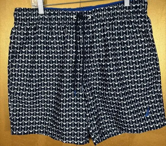 Nautica mens anchor print swim trunks size L