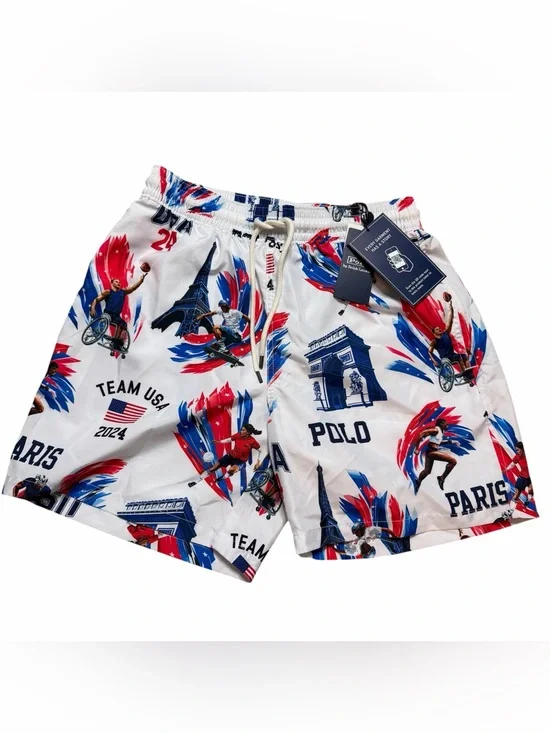 Polo Ralph Lauren Mens 2024 Team USA Paris Olympics Swim Trunks- Size Small NWT