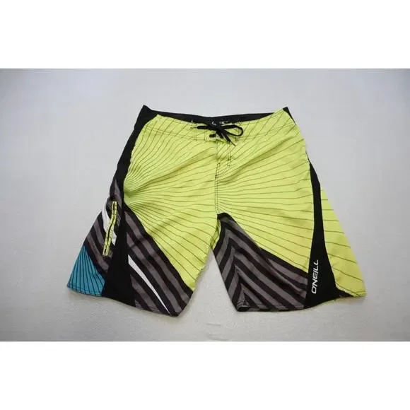 Oneill Board Shorts Athletic Striped Performance Surf Water Mens Size 38‎
