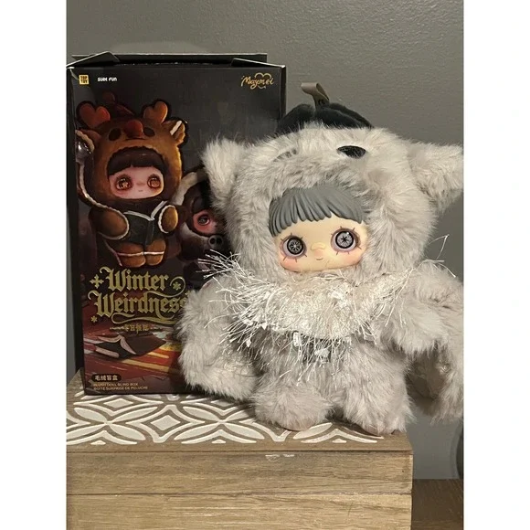 Mey Mei Winter Weirdness Snow Moth Plush Doll Blind Box Art Toy Figure Grey