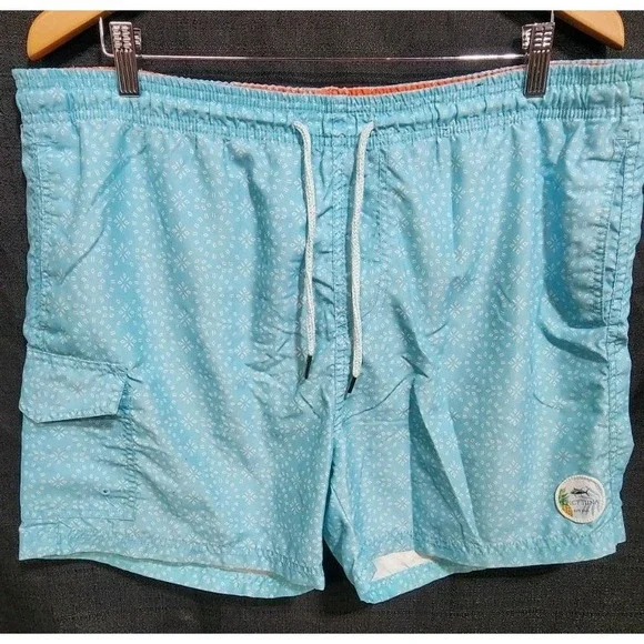 Spicy Tuna Blue Lined Swim Trunks UV 50+ Sz Lg 5.5