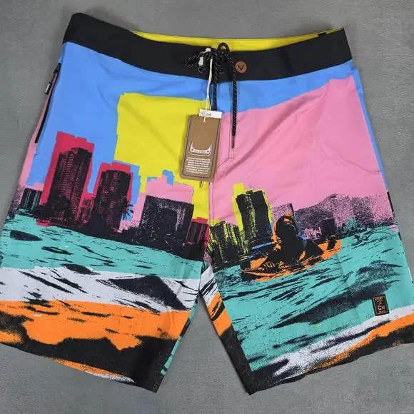 VAST Copper Series Board Shorts Men's Size 36 Color Block Surf Swim Trunks NWT