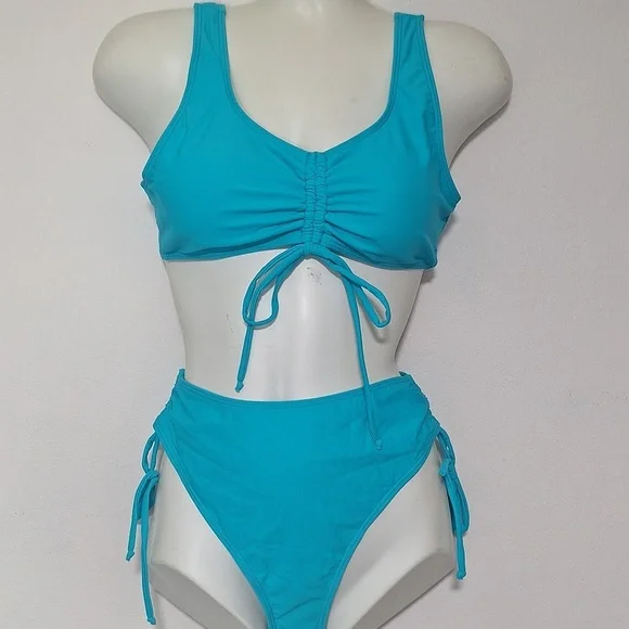 Tashehe Turquoise Tank Bikini Set Swim