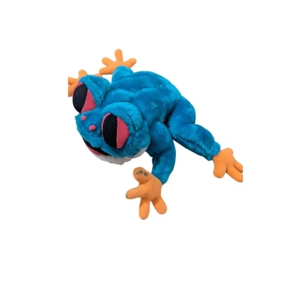 Great‎ American Toy Co Blue Tree Frog Plush Stuffed Animal Orange Feet 8 inch