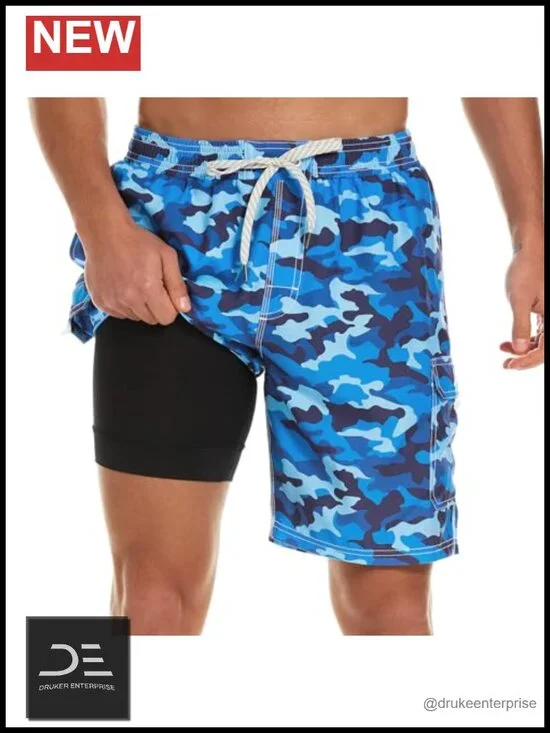 Men's Swim Trunks with Compression Liner 9
