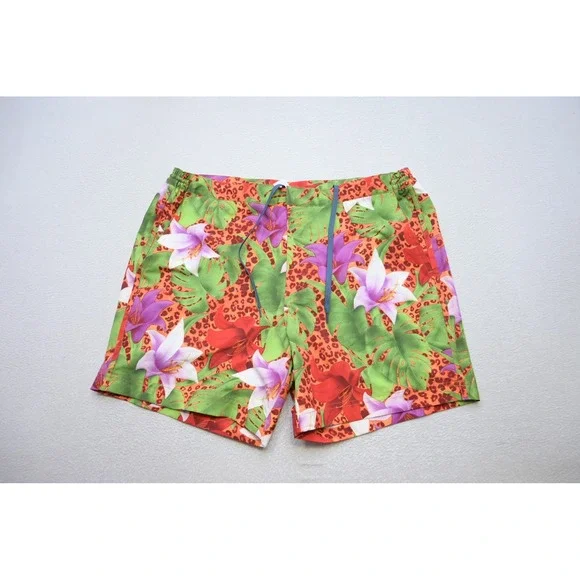 Fair Harbor Swim Trunks Mens 36 Lined Floral‎ Leopard Board Shorts Stretch