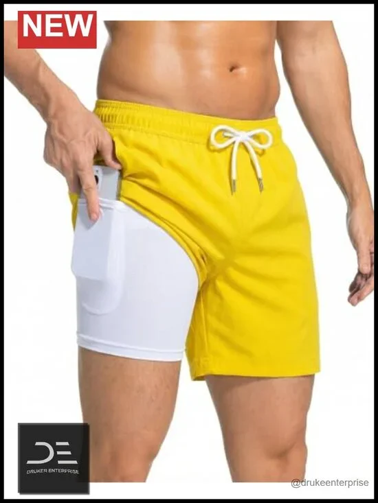 Men's Quick Dry Swim Trunks with Compression Mesh Lining 5