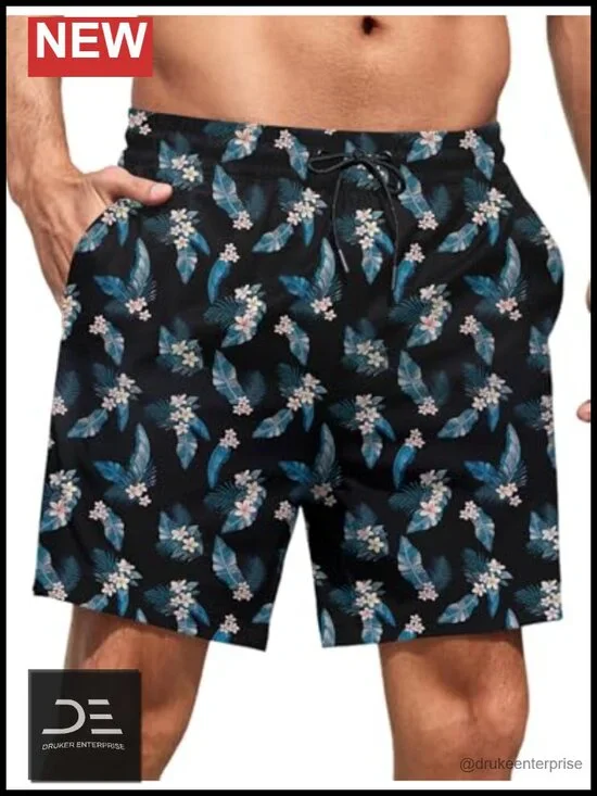 Men Swim Trunks with Mesh Liner 5 Inseam Board Shorts Quick Dry