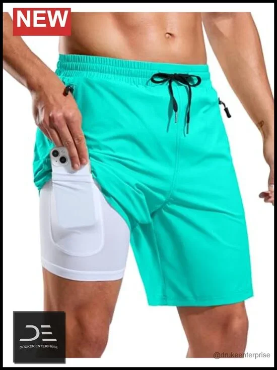 Men's Swim Trunks with Compression Liner 7