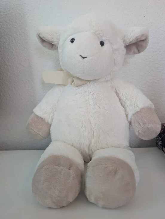 Pottery Barn Kids Cream and Tan Plush Lamb