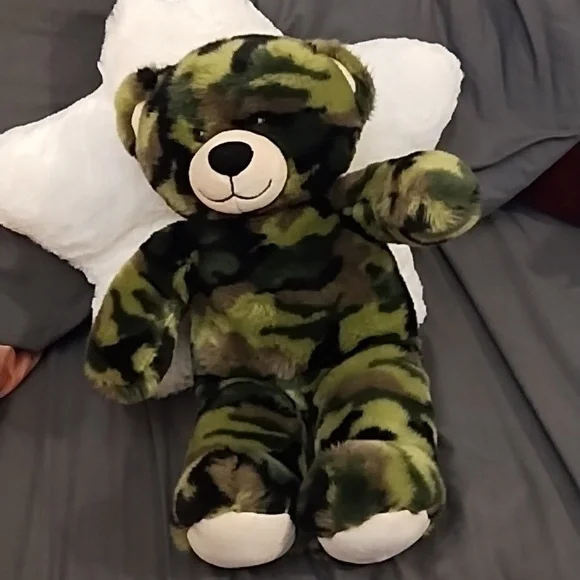 Camouflage Green Army Guy Teddy Bear Build A Bear Stuffed Animal kids Toy