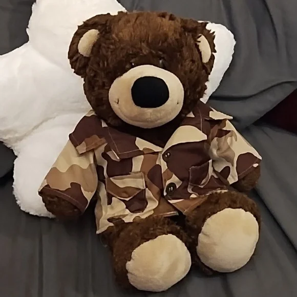 Camouflage tan brown Teddy Bear Stuffed Animal kids Toy plush Build A Bear