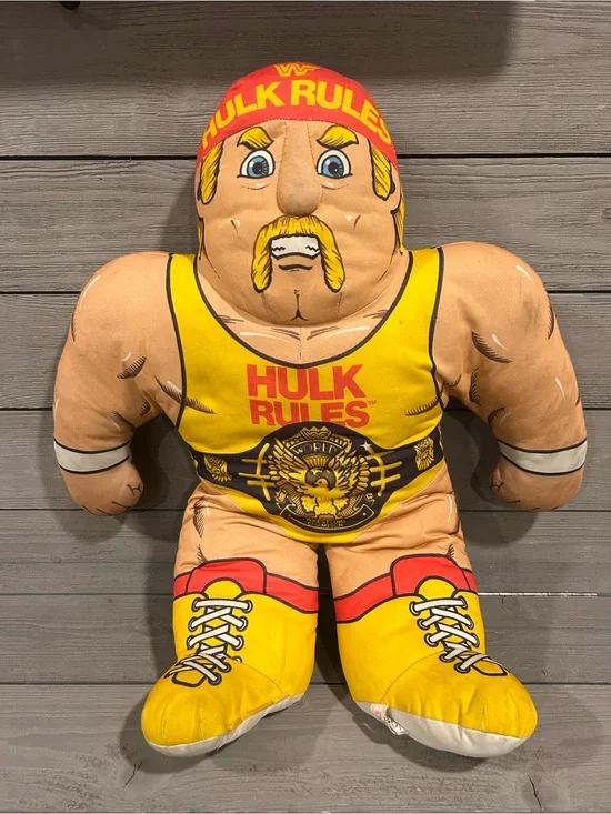 Hulk Rules Vintage Wrestler Plush - Yellow & Red