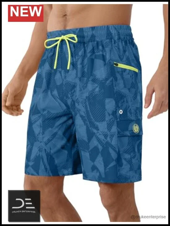 Men's Swim Trunks 9 Inch Quick Dry Board Shorts with 4 Pockets No Liner Bathing