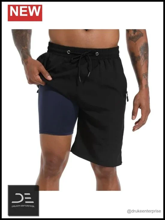 Men's Swim Trunks with Compression Liner 9