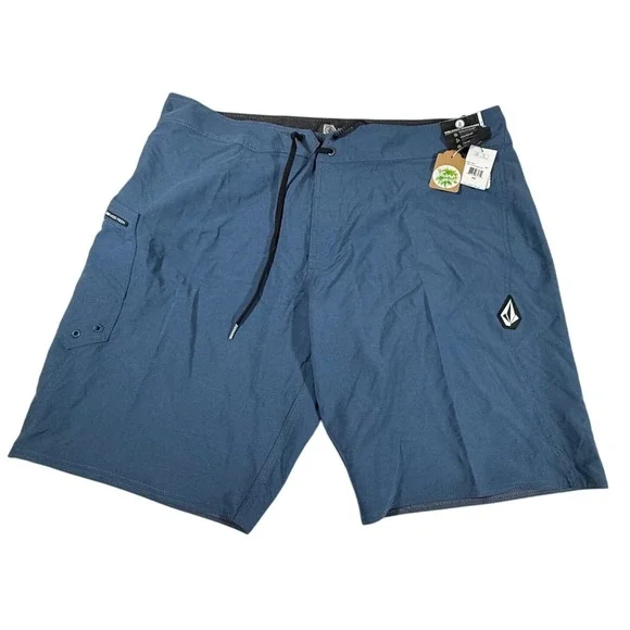 Volcom Lido Solid Mod 20 Boardshorts Indigo Blue Mens 38 A0811926 NEW