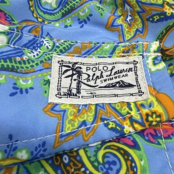 Polo Ralph Lauren swim trunks shorts mens large paisley floral Hawaiian tropical
