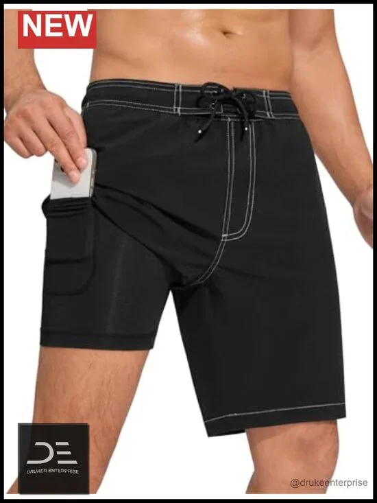 Men's 4-Way Stretch Swim Trunks Board Shorts 9
