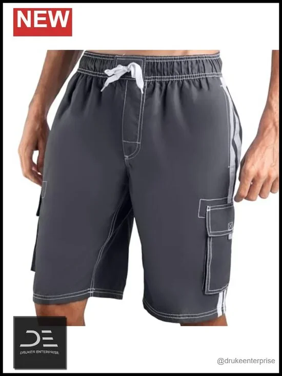 UPF 50+ Quick Dry Swim Trunks with Mesh Lining & Drawstring