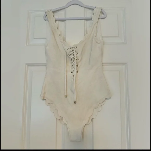 WOMENS size S (tag removed) Marysia Palm Springs tie maillot in coconut