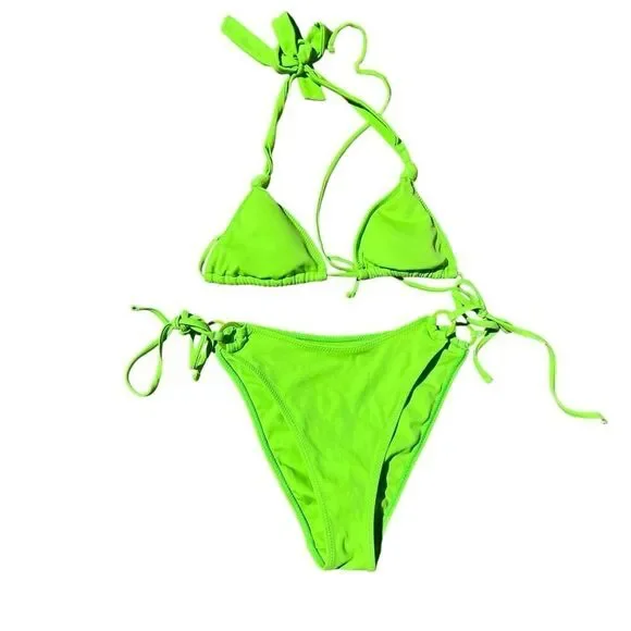 L.A HEARTS BY PACSUN Neon Green Bikini Top (XS) Bottom (S)