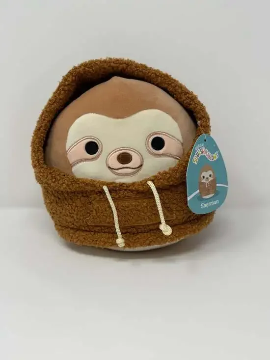 Squishmallows Sherman the Sloth in Sherpa Hoodie 7.5-Inch Plush