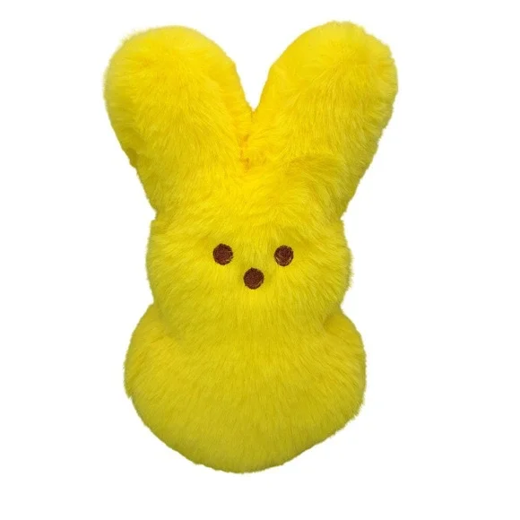 Peeps Yellow Bunny Plush Dan Dee Stuffed Animal Easter 8 Inch Fuzzy Bunny