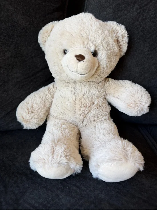 Plush Beige Teddy Bear Stuffed Animal - Soft Cuddly Toy