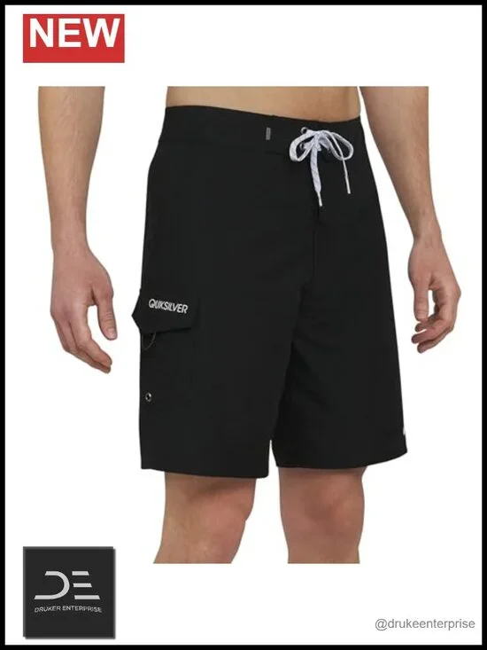 UPF 50 Quick Dry Board Shorts Regular Fit Fixed Waist Velcro Fly Drawstring