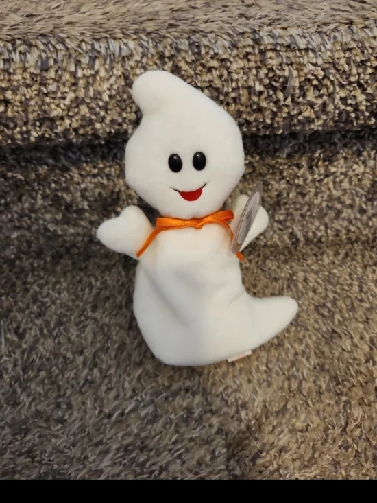 TY Beanie Baby Buddies Spooky Plush Soft White Halloween Ghost 12