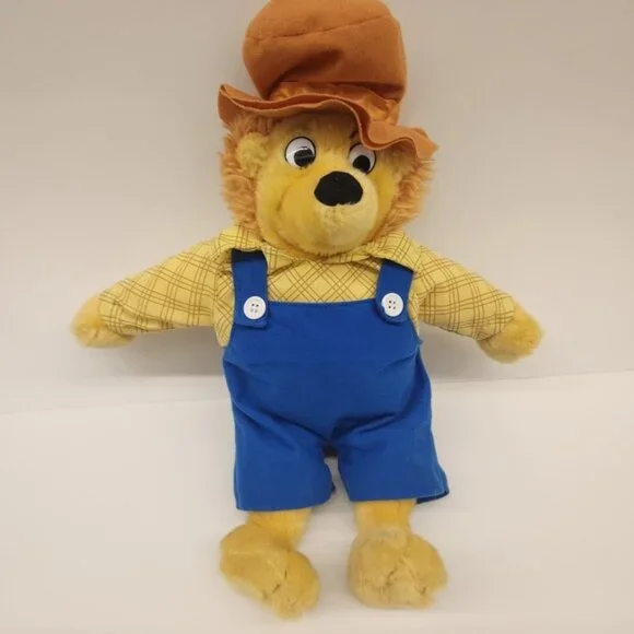 Vintage Berenstain‎ Bears Farmer Brother Plush Toy in Overalls and Hat