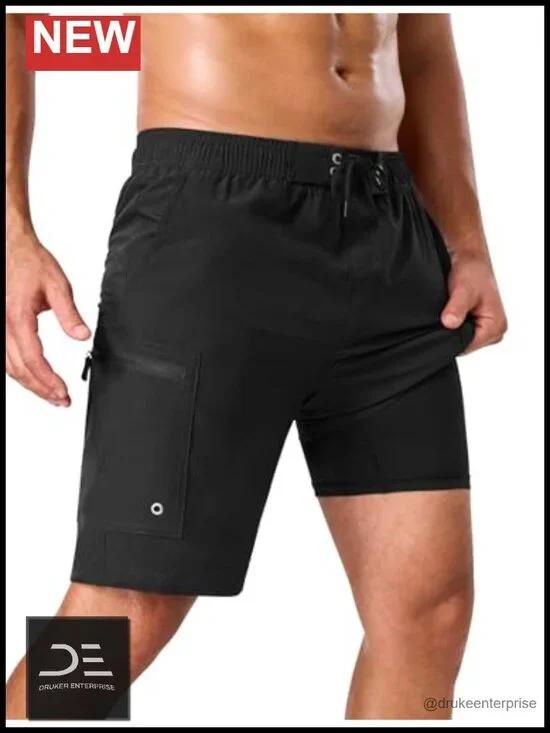 Mens Swim Trunks Compression Lined Quick-Dry 9
